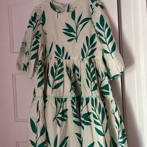 Pink Chicken Green Tiered Puff Sleeve Sundress